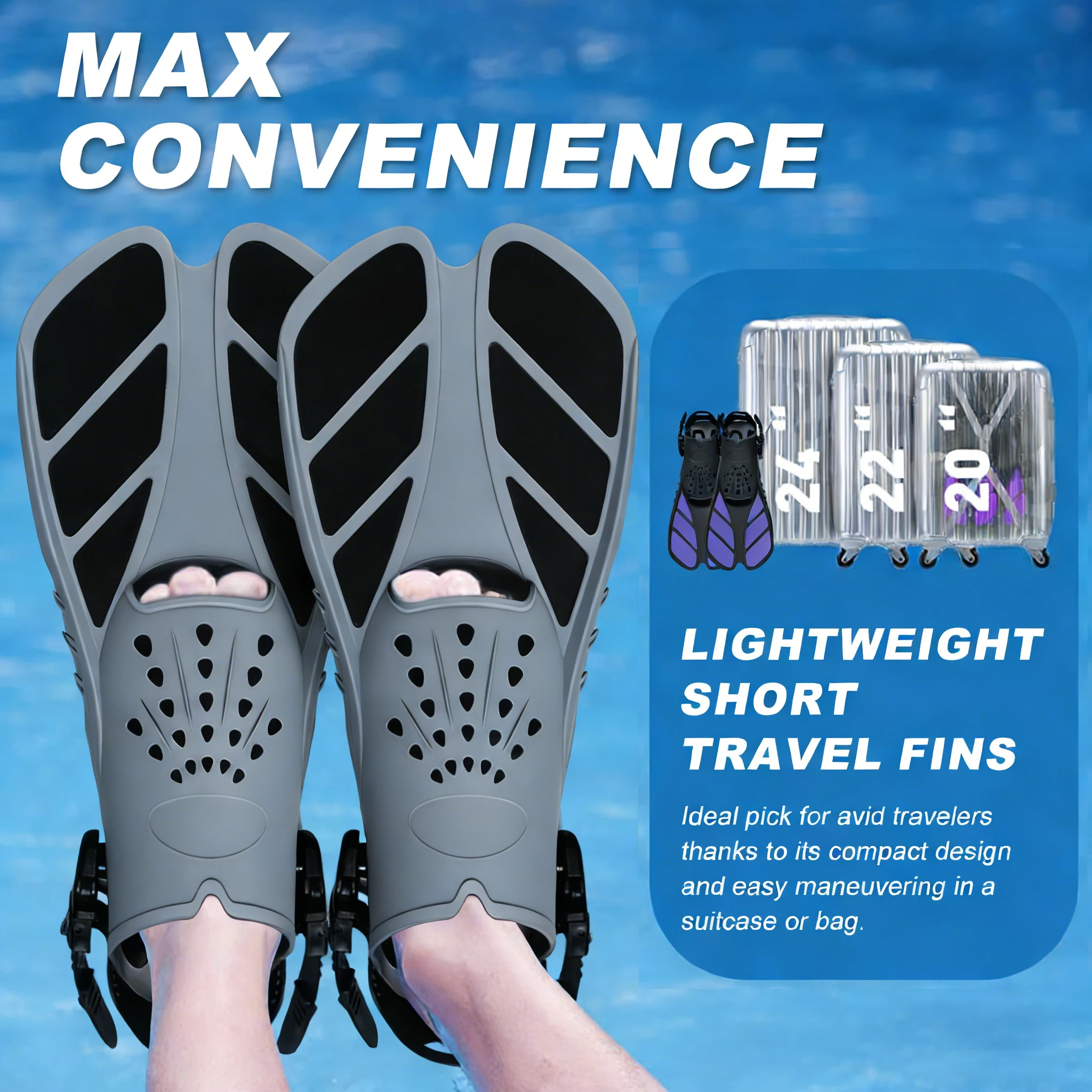 Snorkel Fins Adjustable Buckle - огляд і ціна Swim Fin Short Blade
