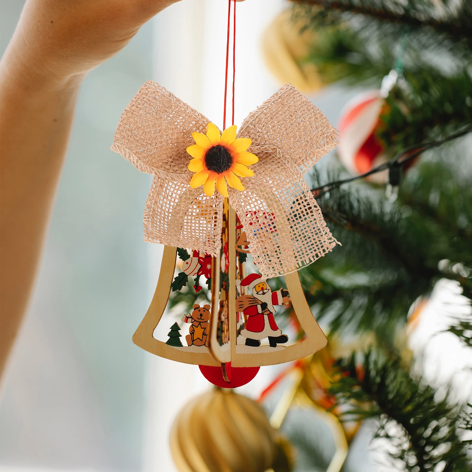 

10Pcs Bowknot Decoration Linen Bowknot Ornament Christmas DIY Materials Festival Home Adorn Christmas Bow Decoration Party