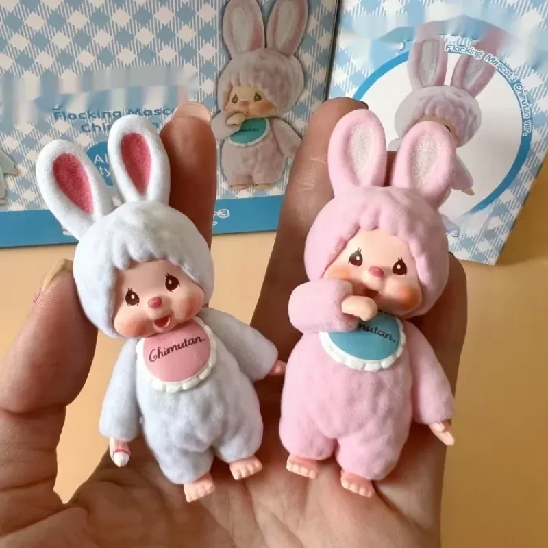 Monchhichi Cartoon-Flockkaninchen-Puppen in stehender Haltung, handgefertigte niedliche Desktop-Dekoration, trendige Spielzeuge, Überraschungsgeschenke für Kinder