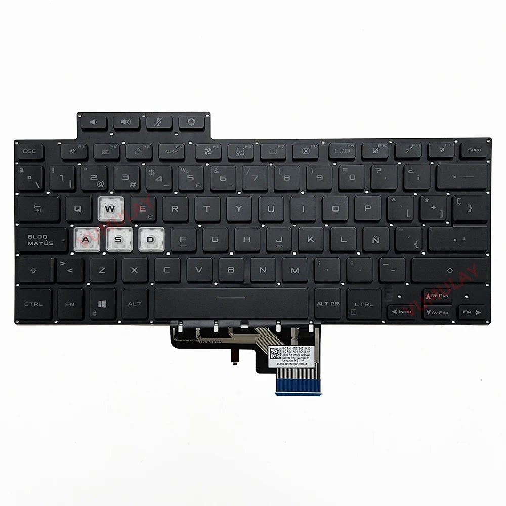 Imagem -05 - Teclado Retroiluminado para Asus Asus Traço Tuf F15 Fx516 Fx516p Fx516pr Fx516pm Fx516pc Fa516 Tuf516pm Tuf516pr V202526de1 Espanhol