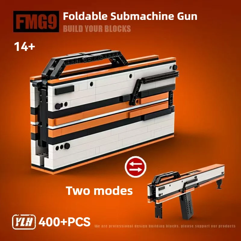 

Креативные строительные блоки Firearm FMG9 Uzi, технический пистолет-пулемет, способный для стрельбы, сборные кирпичи, игрушка в подарок для детей