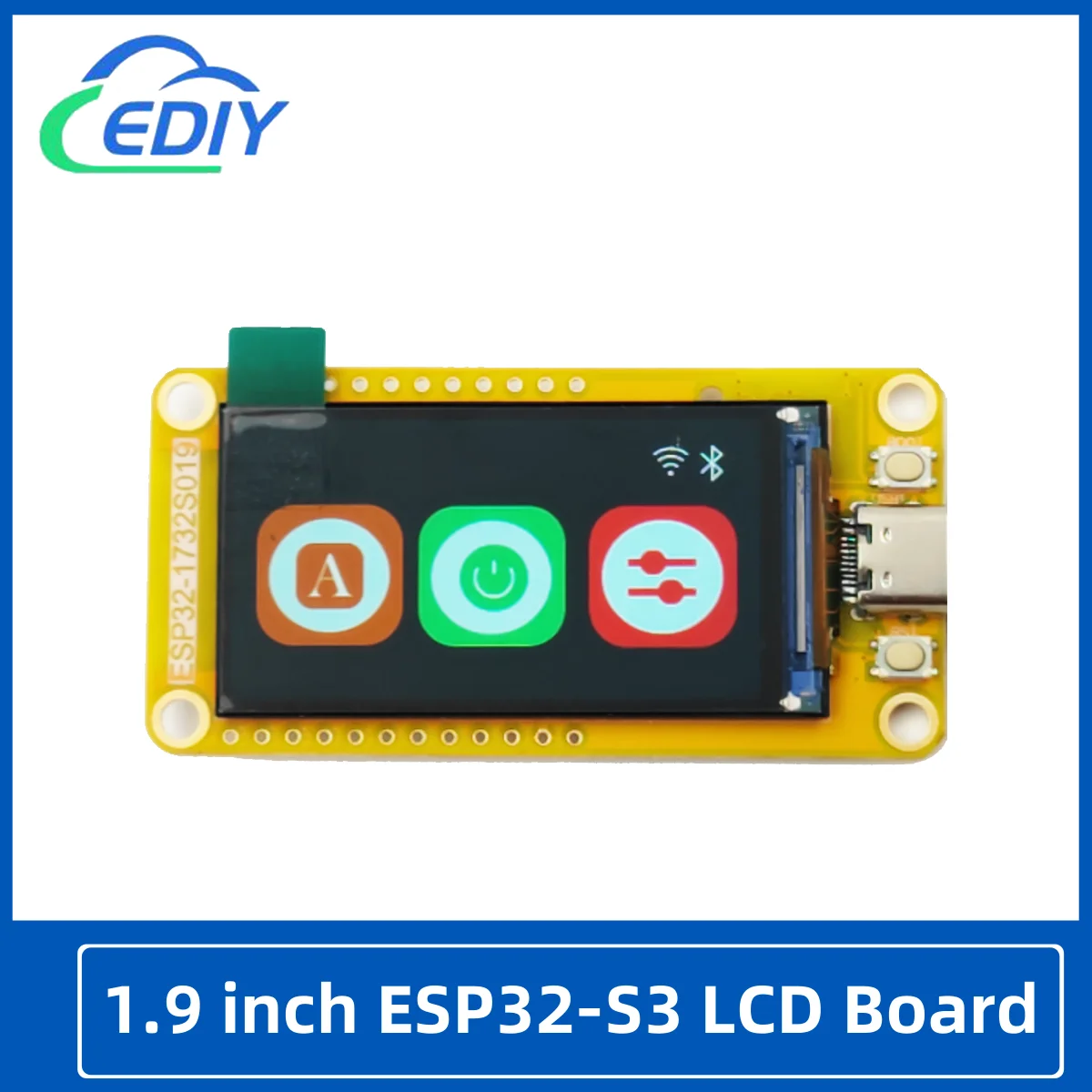 1,9-дюймовый IPS ЖК-TFT-модуль ESP32-S3 HMI 8M PSRAM 16M Flash Arduino LVGL WIFI и Bluetooth 1,9 