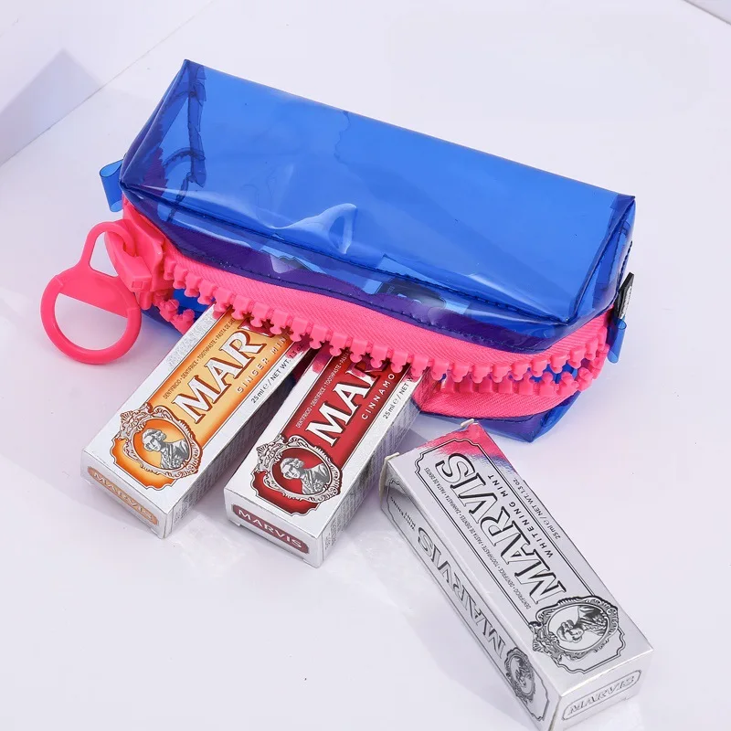 

Large Capacity Zipper Transparent Pencil Case Stationery Box High Appearance PVC Colorful Pencil Bag Clear Stationery Holders