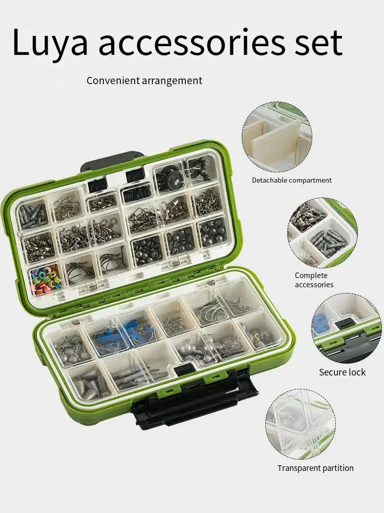 PD Fishing Gear 397pcs LUYA ACCESSORIES SET Texas Tackle Blocking Beads LUYA BOX Sea Fishing Accessories Book