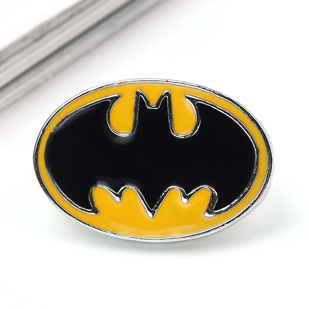 Marvel Figure Batman Fashion Metal Enamel Badge Brooch for Backpack Clothes Hat for Kid Girl Women Friend Jewelry Gift