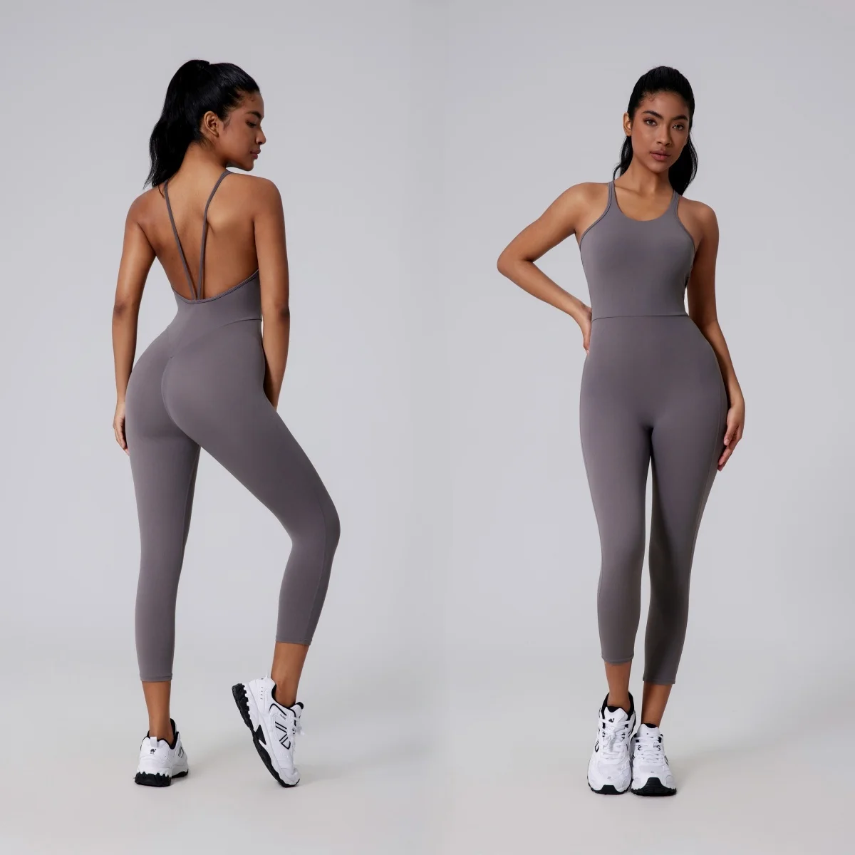 

Seamless Yoga Jumpsuit Sports Fitness Hip-lifting Shaping V-shaped Sexy Quick-Drying Yoga Onesie Workout Gym Tracksuit for Women