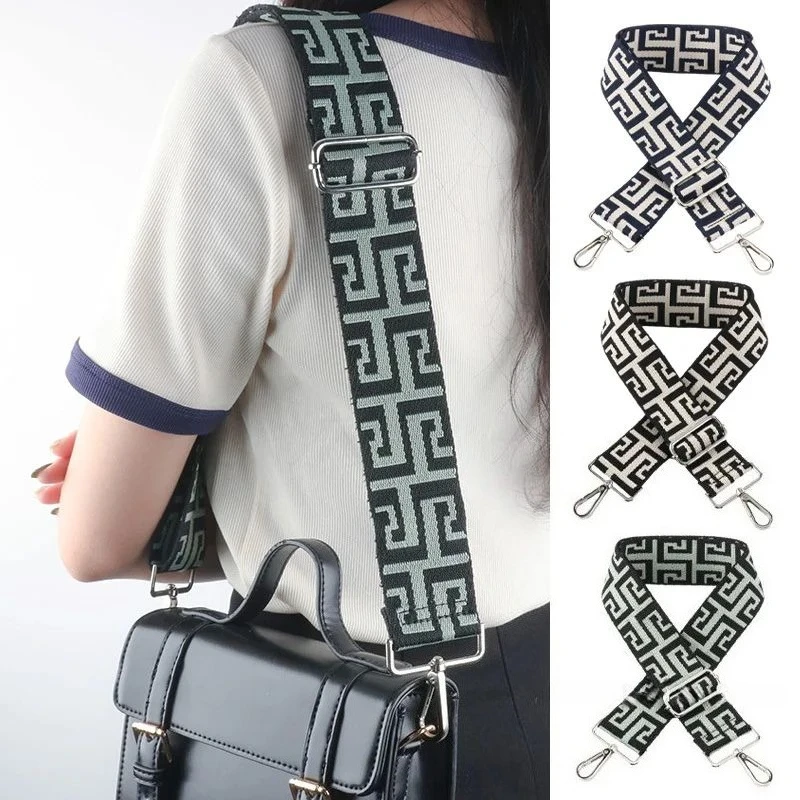 

5CM Wide Adjustable Bag Strap Crossbody Bag Shoulder Strap Classical Geometric Patterns Women's New Bag Strap