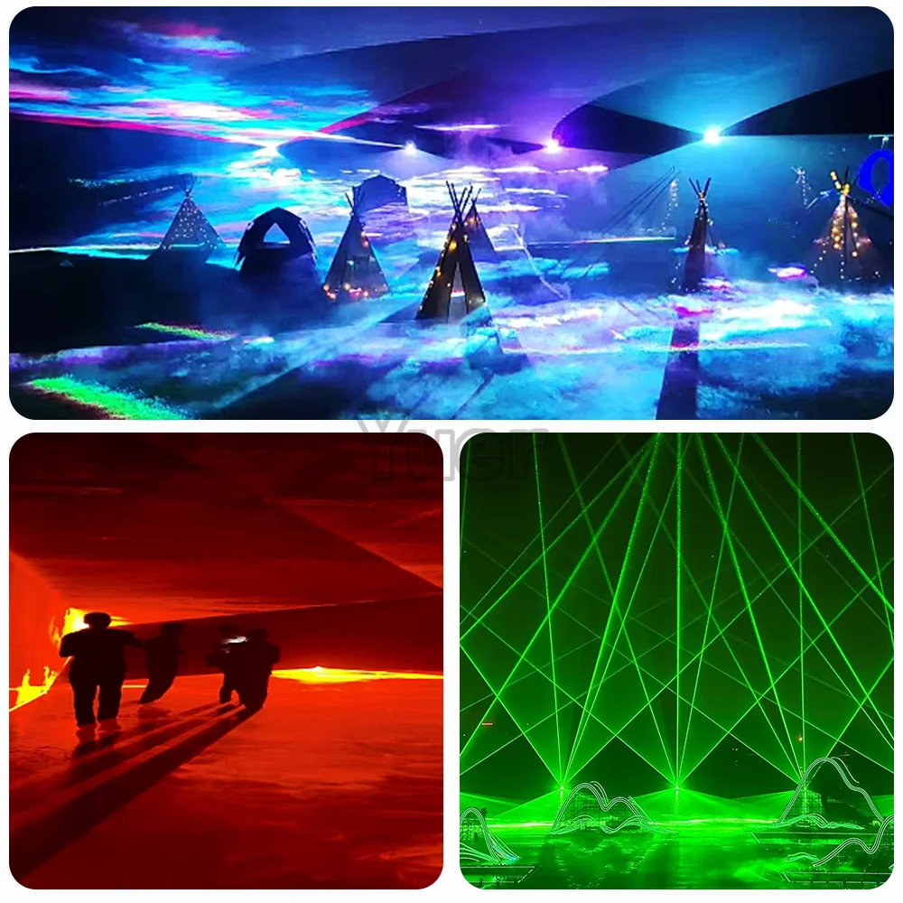 Lampu Proyeksi Laser RGB 20W Tahan Air IP65 30Kpps Dengan Kontrol APP Bluetooth ILDA DMX Untuk Panggung DJ Klub Pesta Disko