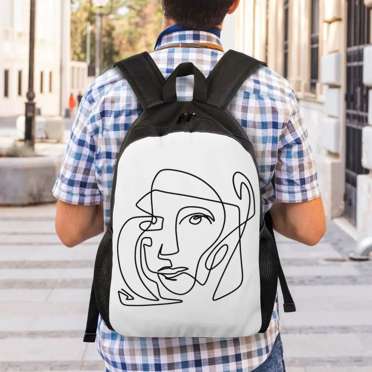 Sacs à dos d'art abstrait Picasso One Line, sacs de voyage pour l'école d'artiste espagnole, cartable pour ordinateur portable 15 pouces, équipement