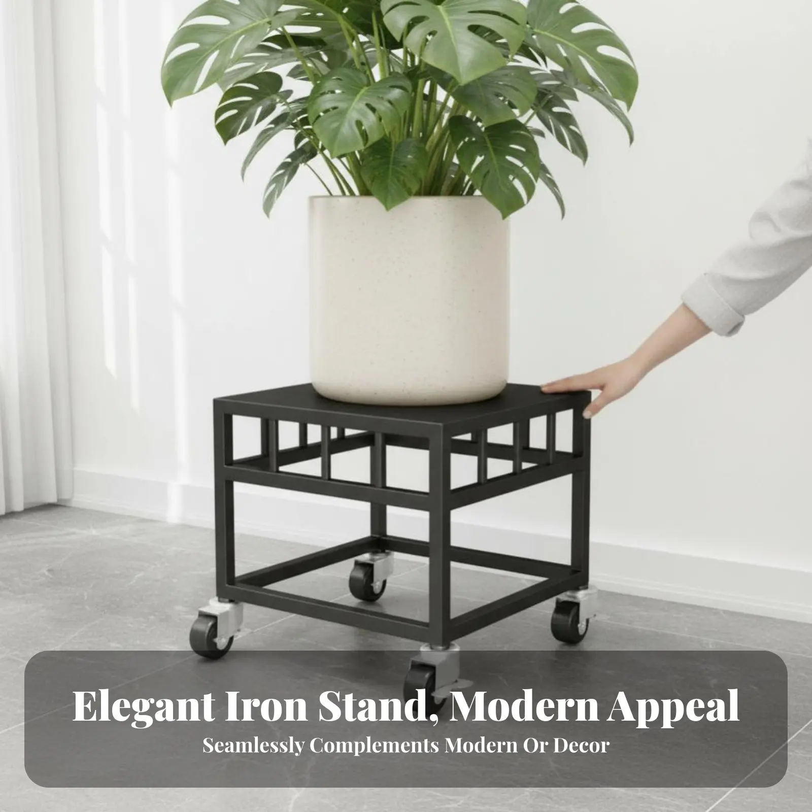 wheeled-planter-cart-freestanding-plant-stand-mobile-design-360°-rotating-casters-for-gardeners-seniors-indoor-outsidedoor