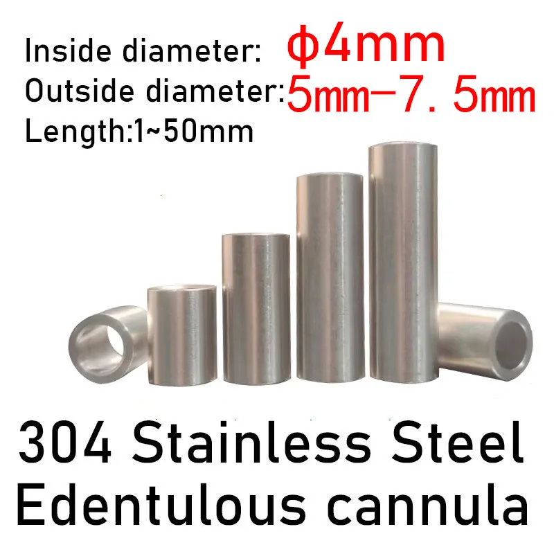 

M4 Stainless Steel 5-7.5mm Washer Sleeve Bushing Gasket Round Standoff Spacer Hollow Unthreaded Precision High Washer