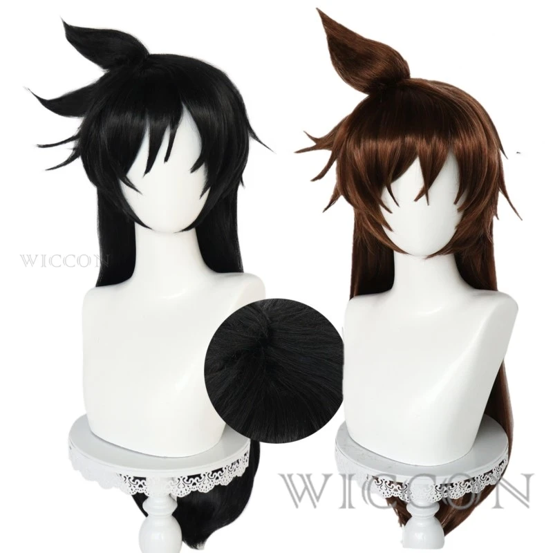 Anime Detective Con Mouri Ran Cosplay Wig 78cm Long Black Hair Halloween Party Role Play Wigs Wig Cap