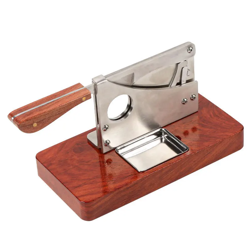 

New Desktop Cigar Cutter, Solid Wood Stainless Steel Anti-Slip Base, Large-Diameter Multi-Functional Sharp Cigar Cutter
