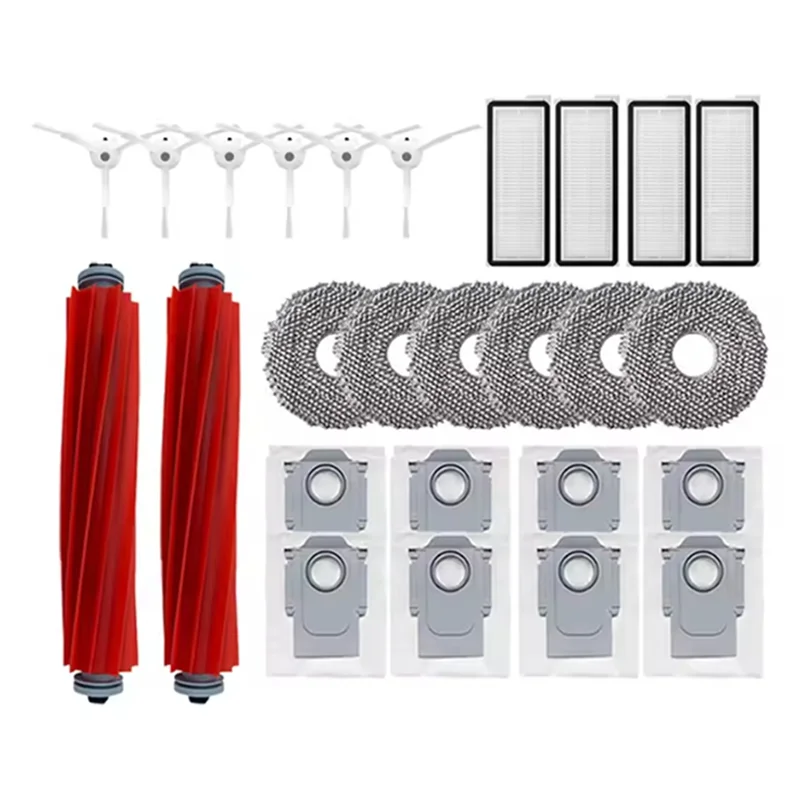 A88X 26PCS Für Roborock Q Revo Maxv/Q Revo S/Q Revo Pro Zubehör Kit Wichtigsten Seite Pinsel staubbeutel Hepa-Filter Mopp Tücher