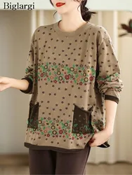 Autumn Winter Pullover Sweater Tops Women Floral Flower Print Modis Loose Ladies Sweaters Long Sleeve Casual Woman Sweater 2023