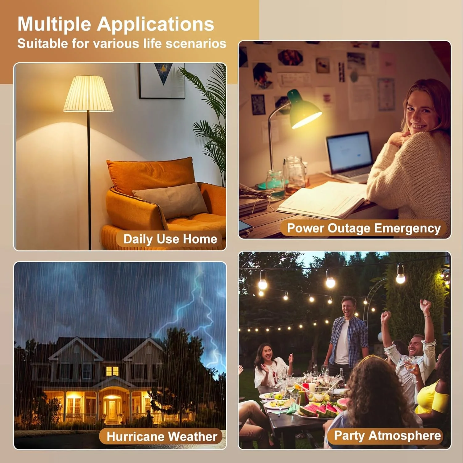 RGBCW Battery Powered Bulbs Detachable E27 Base Magnetic USB Fast Charging Timer 5W Rechargeable LED Lights Emergency Bulbs