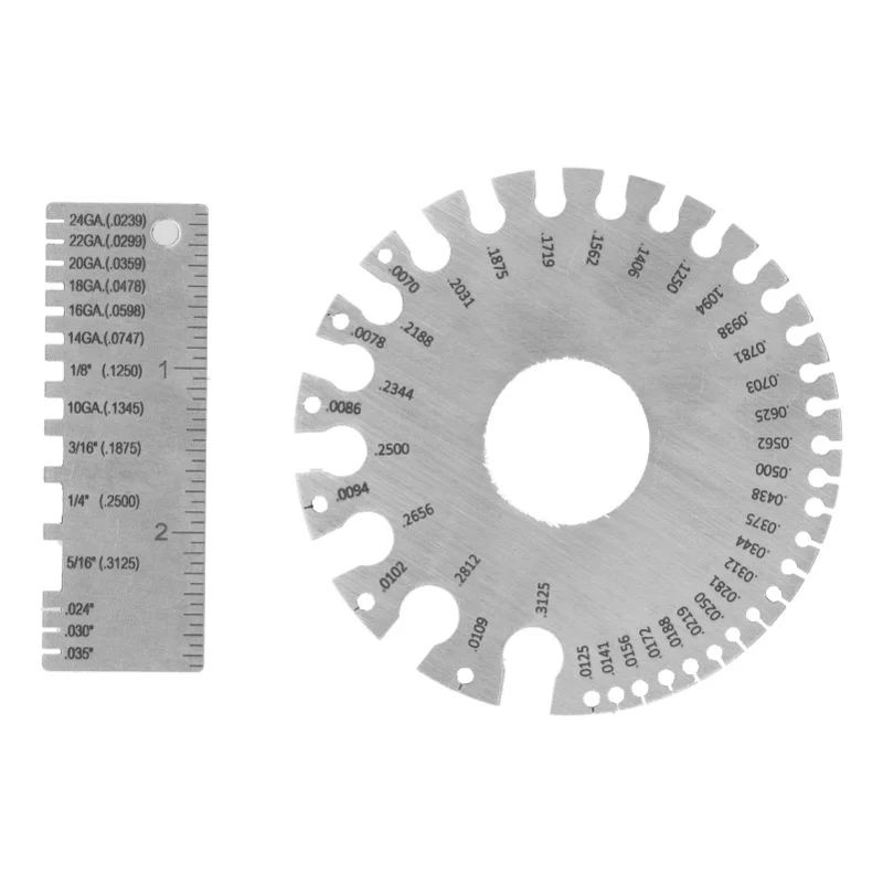 

Wire Gauge Measuring Tool Round Stainless Steel Diameter Ruler Gauge Woodworking Supplies
