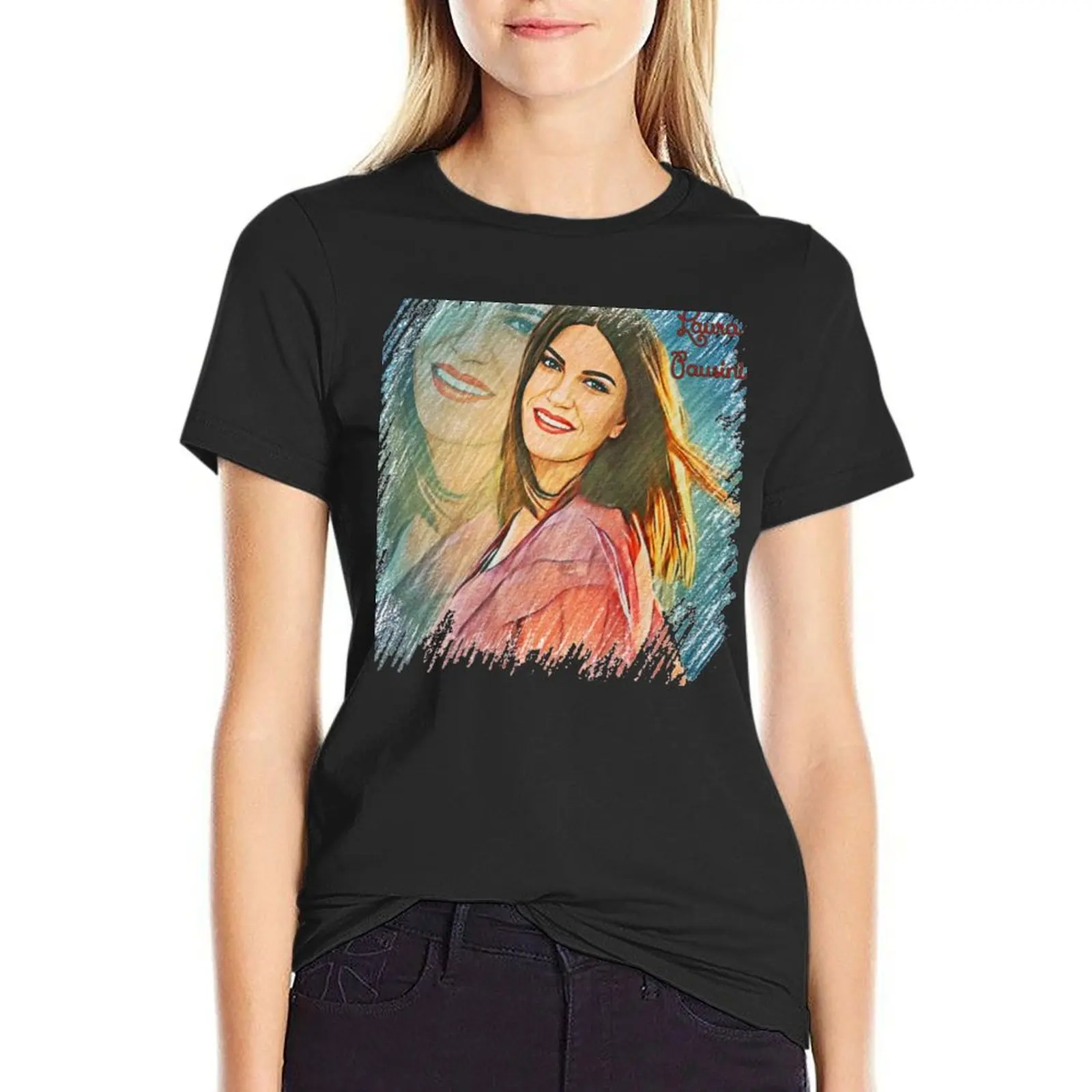 LAURA PAUSINI T-Shirt shirts graphic tees lady clothes plus size tops female western t shirts for Women