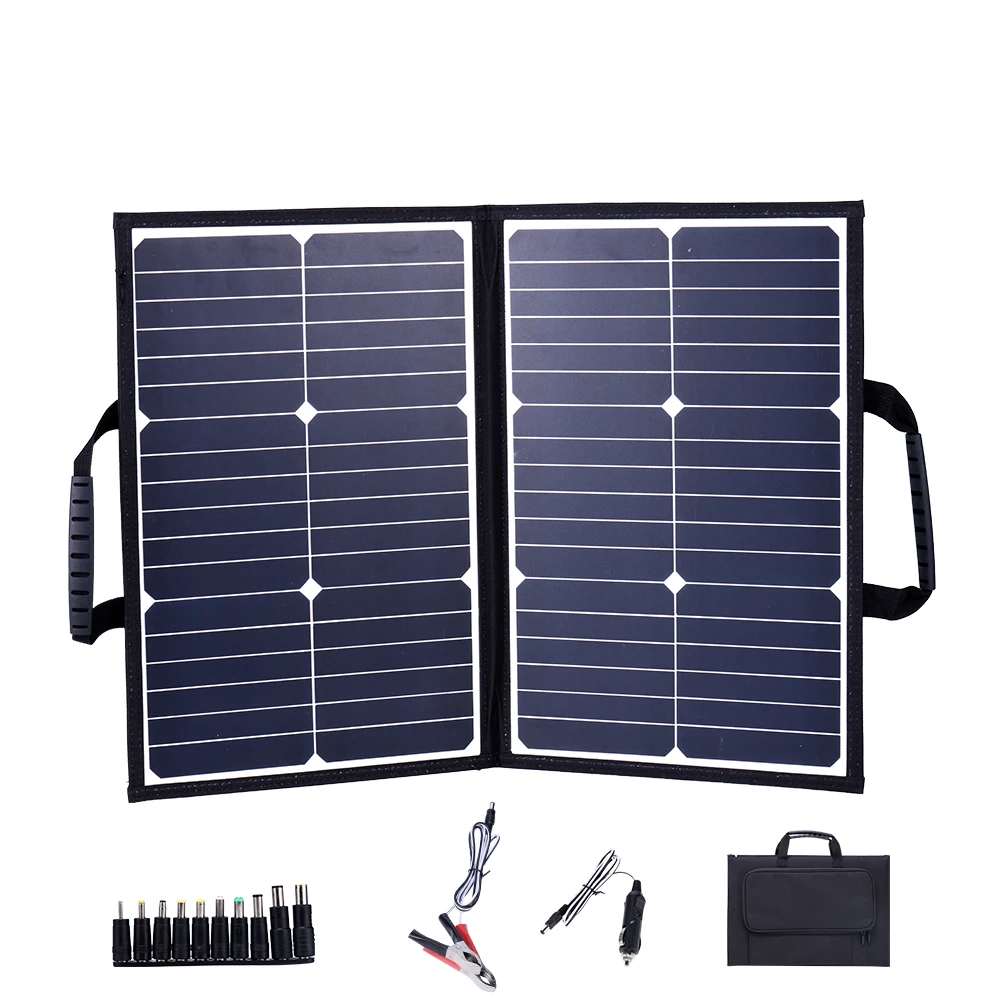 

60W Solar Panel 18V Fast-charging Cell Board Outdoor Emergency Charging Battery for Outdoor Camping Hiking Travel Phone Charger