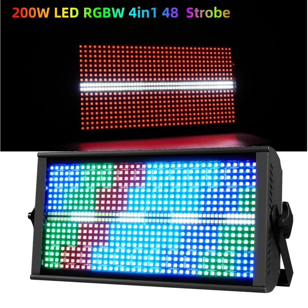 200W LED 48+8 RGBW + Wit Strobe Waseffect Podiumverlichting Party Dj Disco Indoor Club Bar Stroboscooplichten DMX-besturing