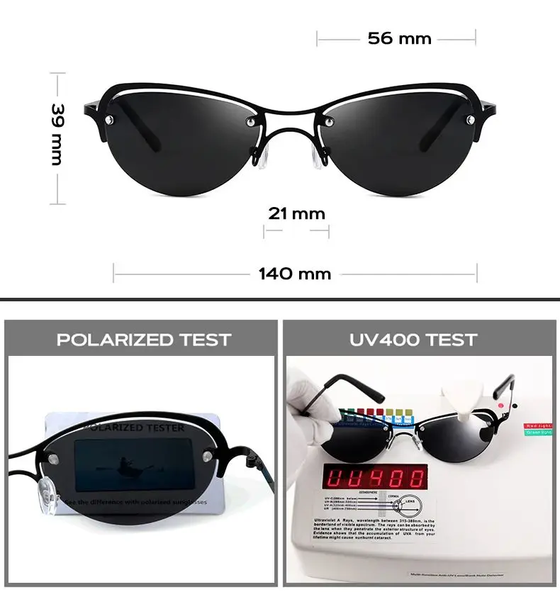 2026 Modische Coole The Matrix Neo Style Polarisierte Sonnenbrille Ultraleichte Randlose Herren-Fahrerbrille Markendesign Sonnenbrillen Ocul – Detail 6