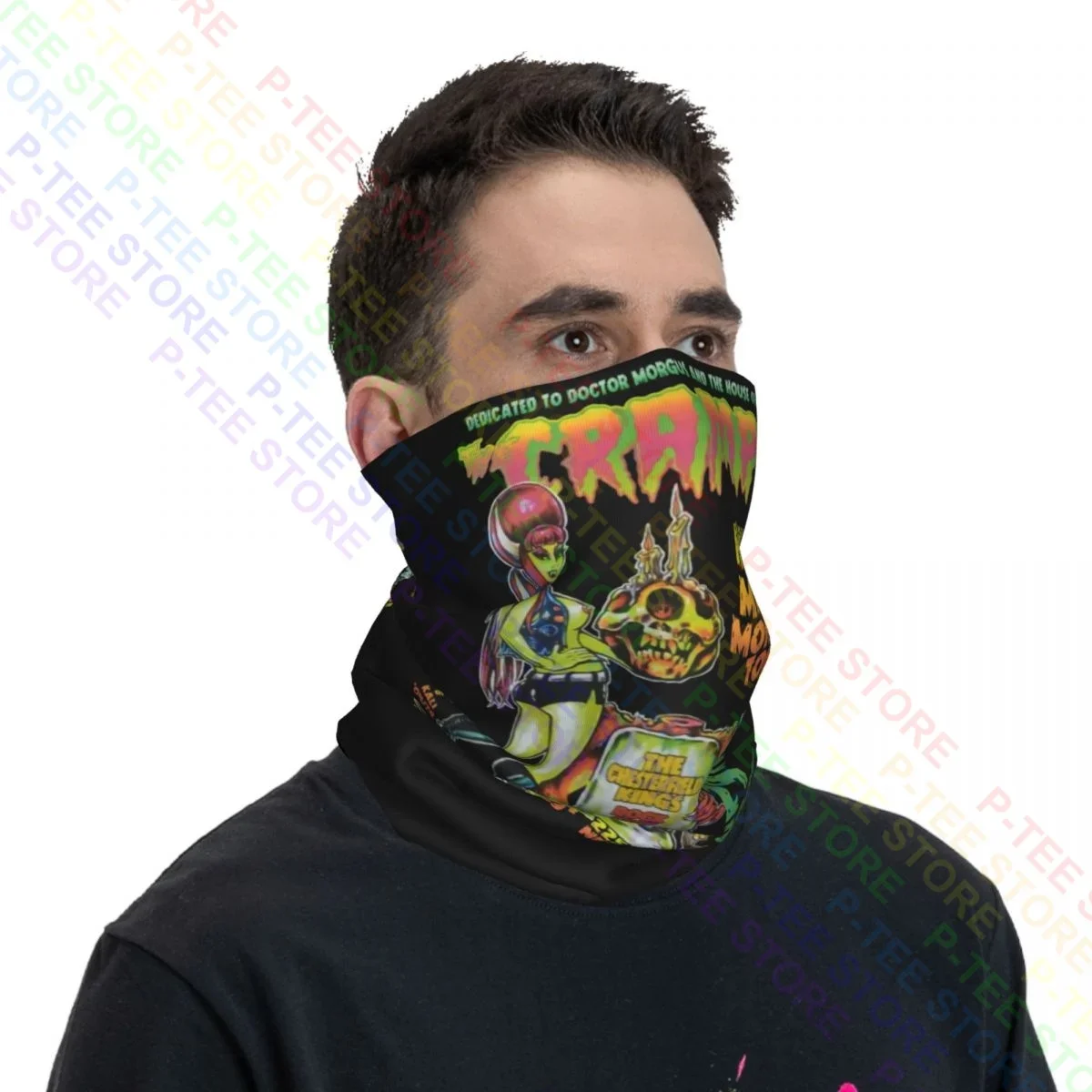 De Krampen Heren Psychobilly Garage Punk Zombie Monster Pin-Up Nek Gaiter Bandana Sjaal Gezichtsmasker Wandelen