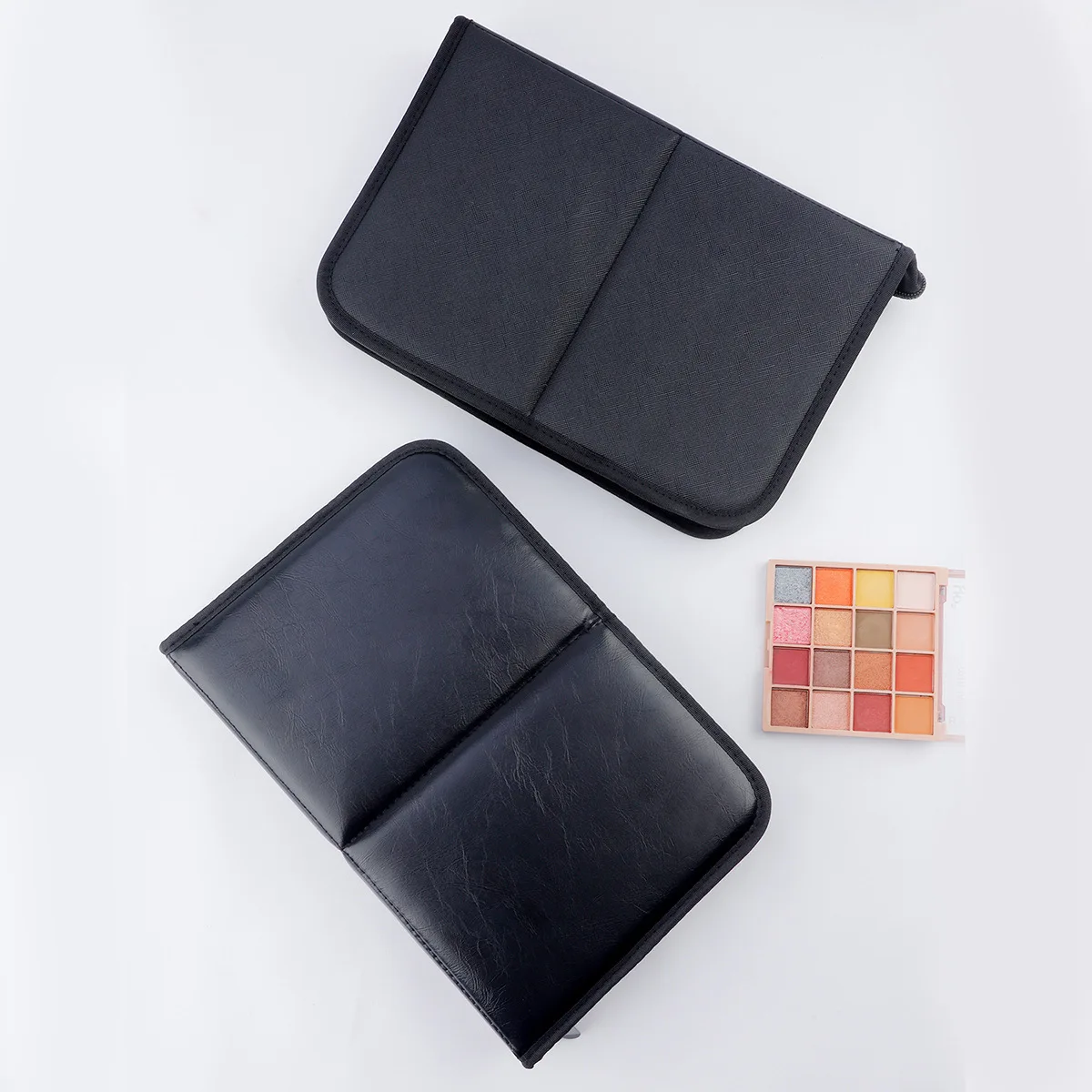 대형 블랙 접이식 메이크업 가방 14-40홀 보관함 뷰티 브러쉬 화장품 파우치 손잡이 포함