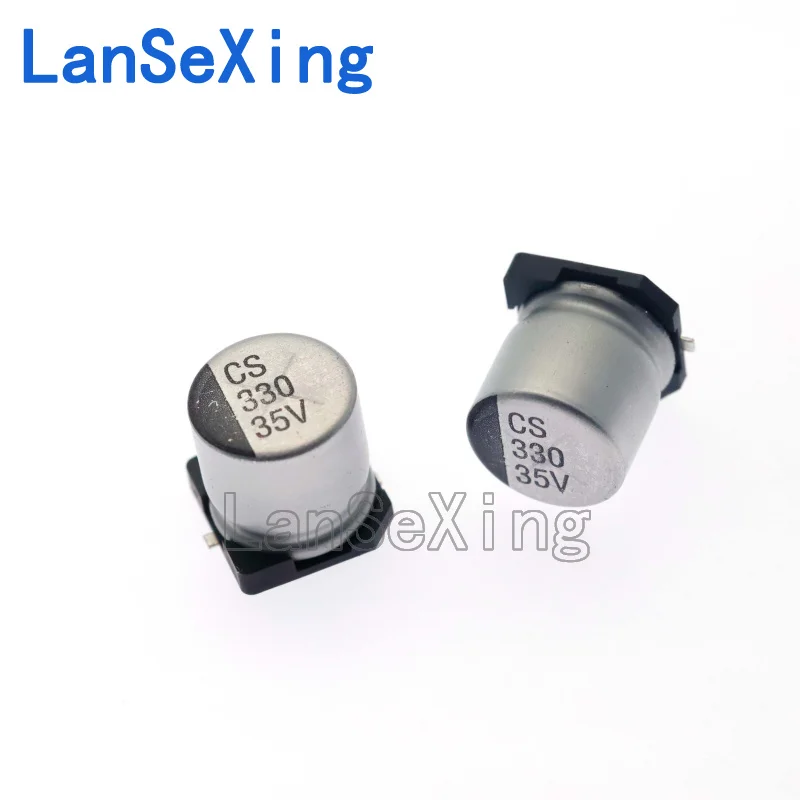 Capacitor eletrolítico de alumínio SMD, 35V, 330UF, 35V, 10*10.5mm Chip