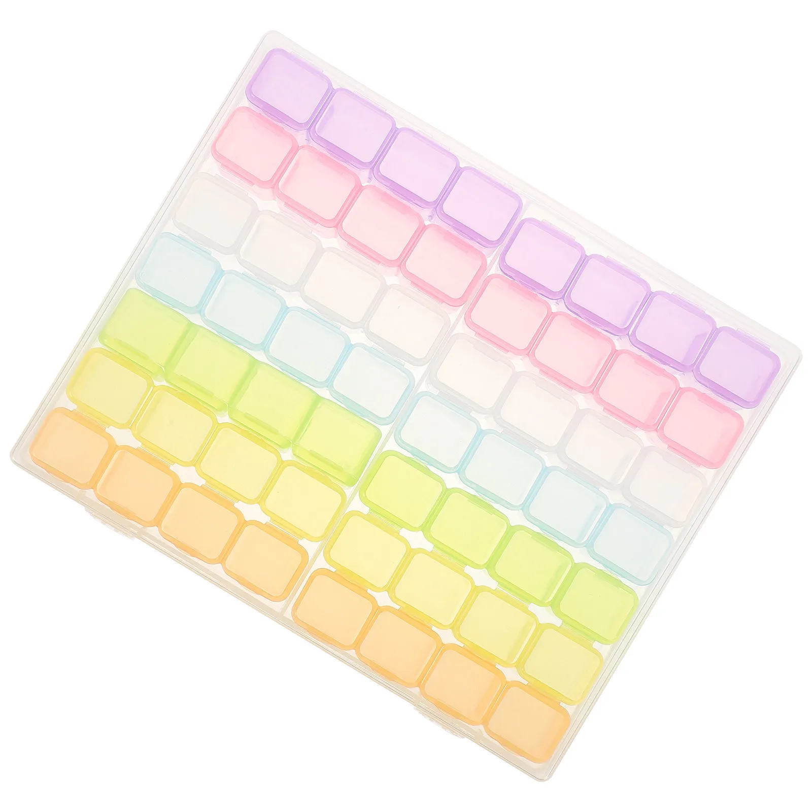 

Набор из 1 модной прозрачной коробки для хранения аксессуаров для ногтей с 56 разделителями, органайзер для маникюра, декора, порошков и страз