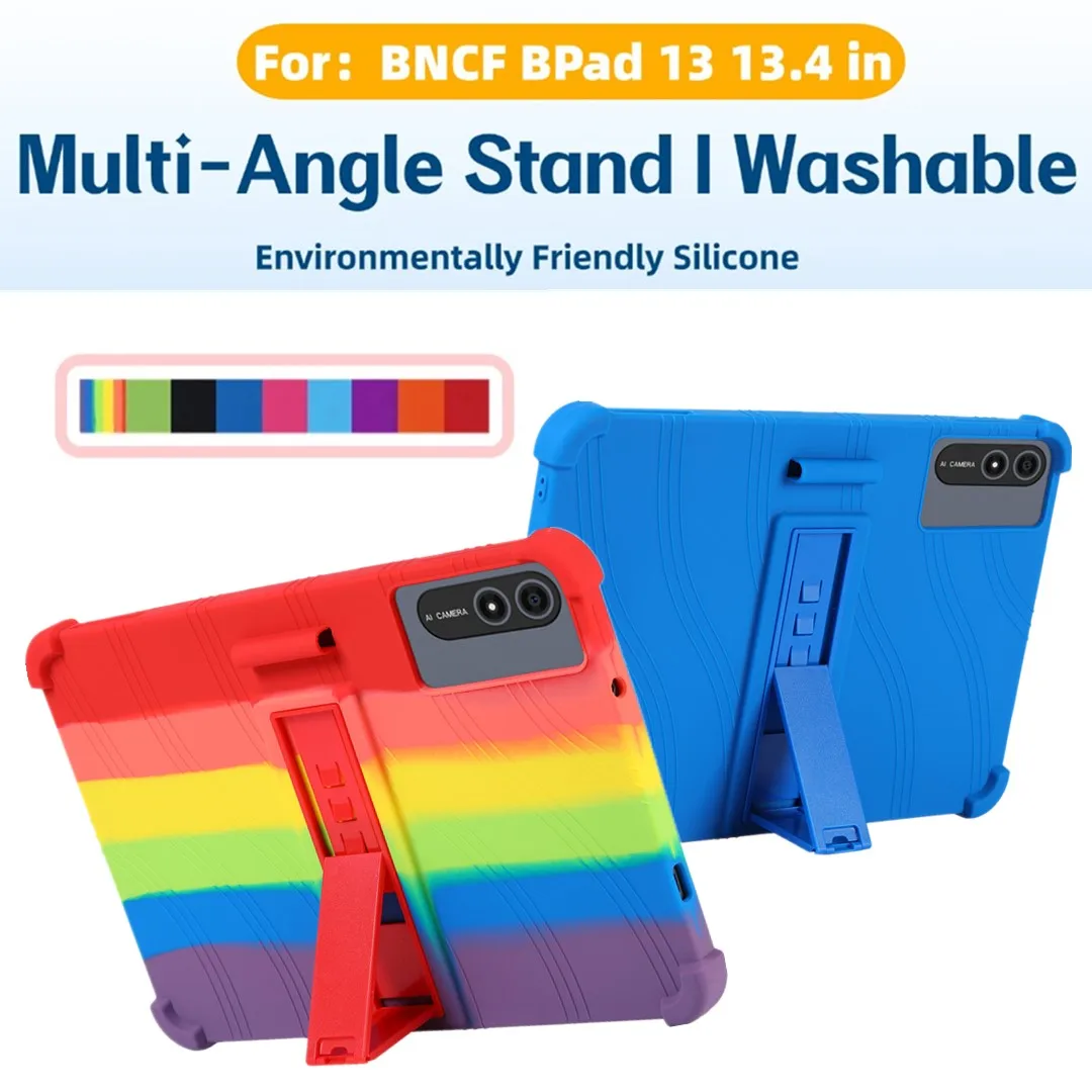

For BNCF BPad 13 13.4 Inch 2025 New Release Environmentally Friendly Silicone Case Shockproof Stand Full Protection Multi Color