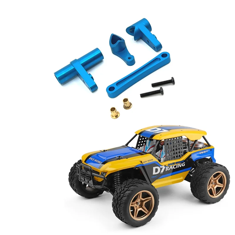 KKZ-Conjunto de dirección de metal para Wltoys 104009 104016 104018   12401 12402-A 12403 12404 12409 Piezas de actualización, azul