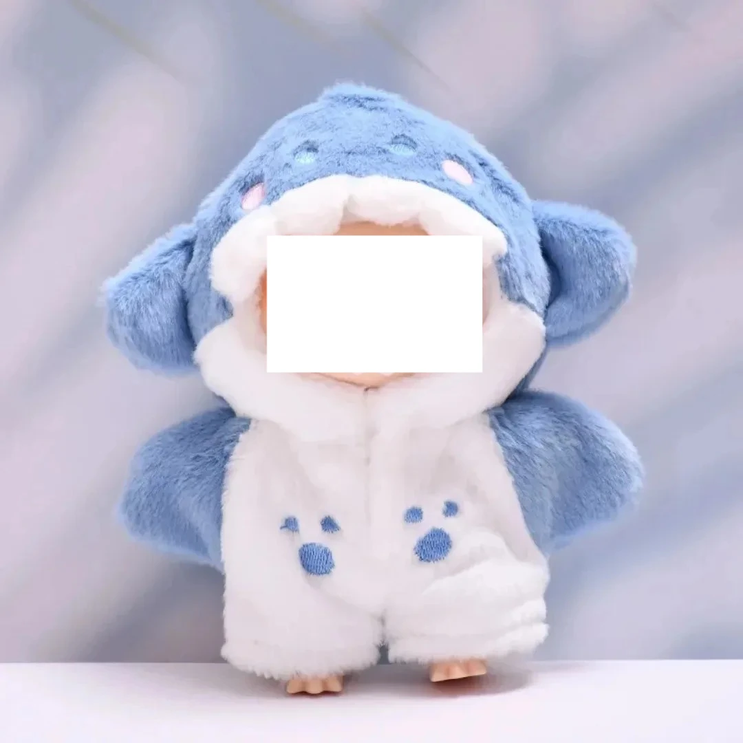 فقط ملابس دمى لـ 15-17 سنتيمتر La bu bu دمية صغيرة قطيفة القرش الدعاوى تأثيري دمى اكسسوارات الجلوس حفلة الاطفال الهدايا (لا دمية)