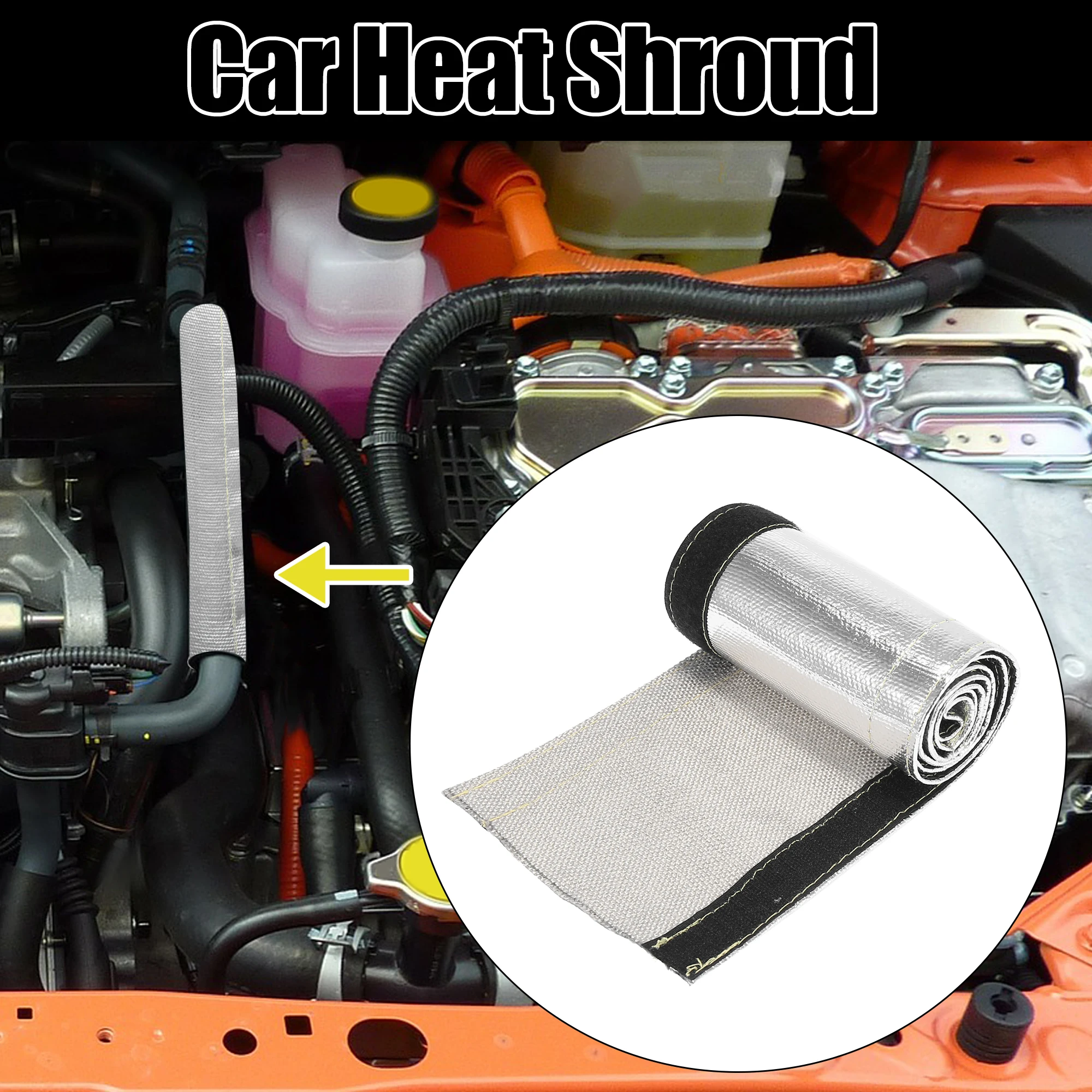 UXCELL Universal Car Heat Shroud Aluminized Sleeving Insulated Shield Sleeve Heat Wire Shield Sleeve Fuel Lines Heat Protection