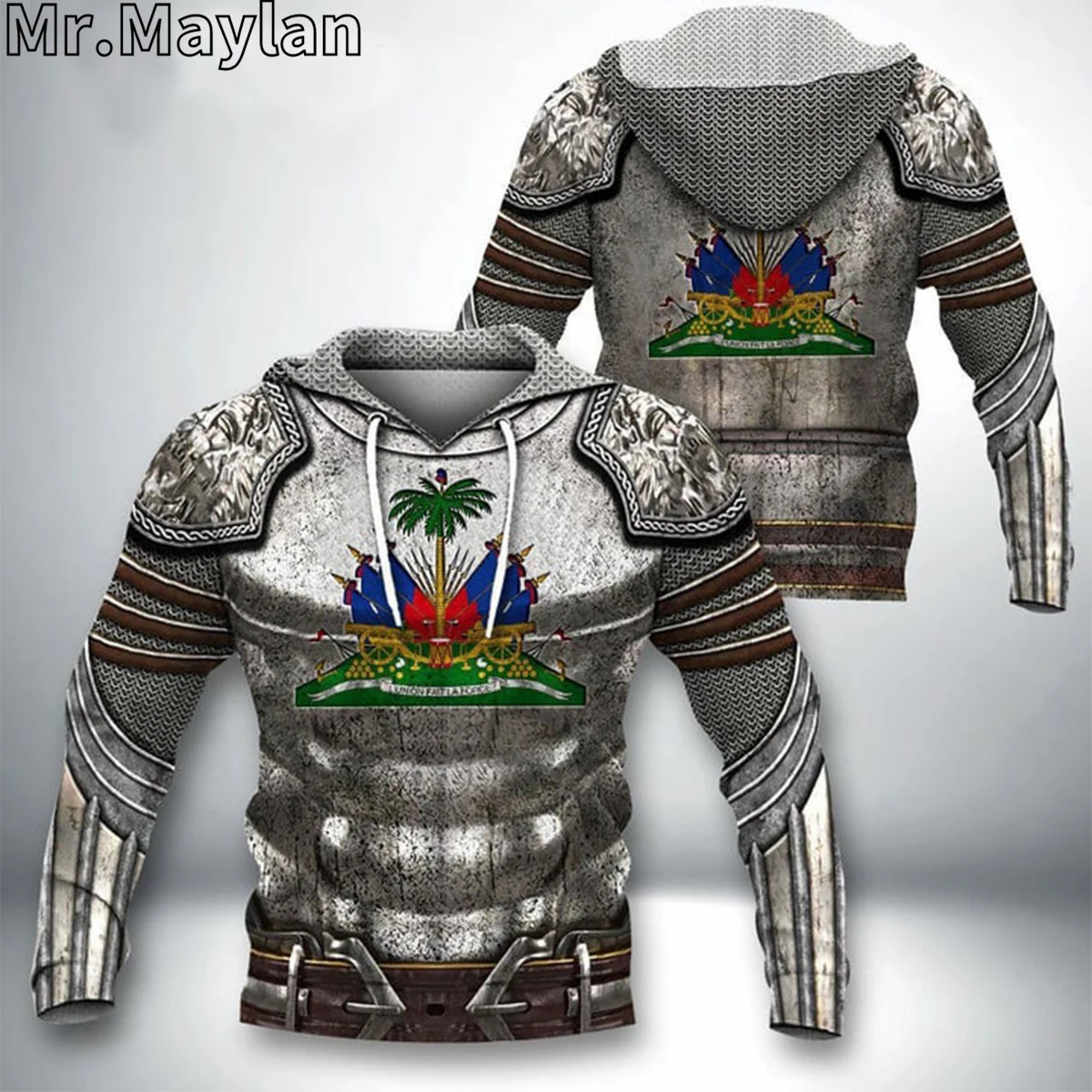 HAITI COAT OF ARMS FLAG Armor 3D Printed Jacket Men/women Hoodie Unisex Casual Streetwear Sweatshirts Pullover Sudadera Hombre