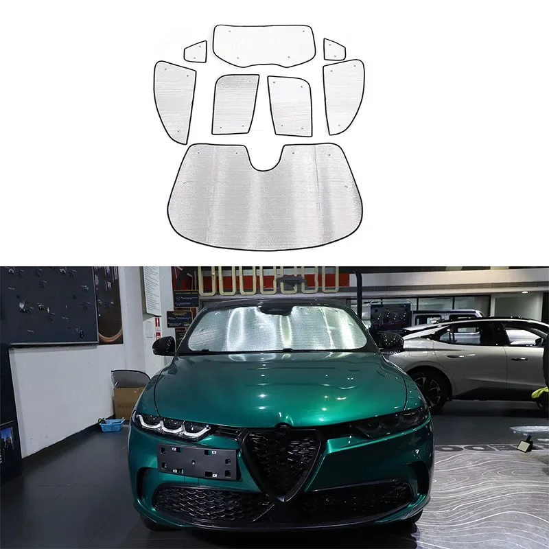 Car Full Window Windshield Sunshade Kit For Alfa Romeo Tonale 965 2022-2024 UV Block Protection Sunvisor Trim