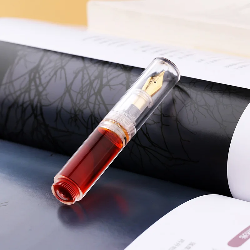 

MAJOHN Wancai II Transparent Fountain Pen - Pastel Macaron & Caramel Brown, Mini Pocket-Sized , Cute Gift for Students