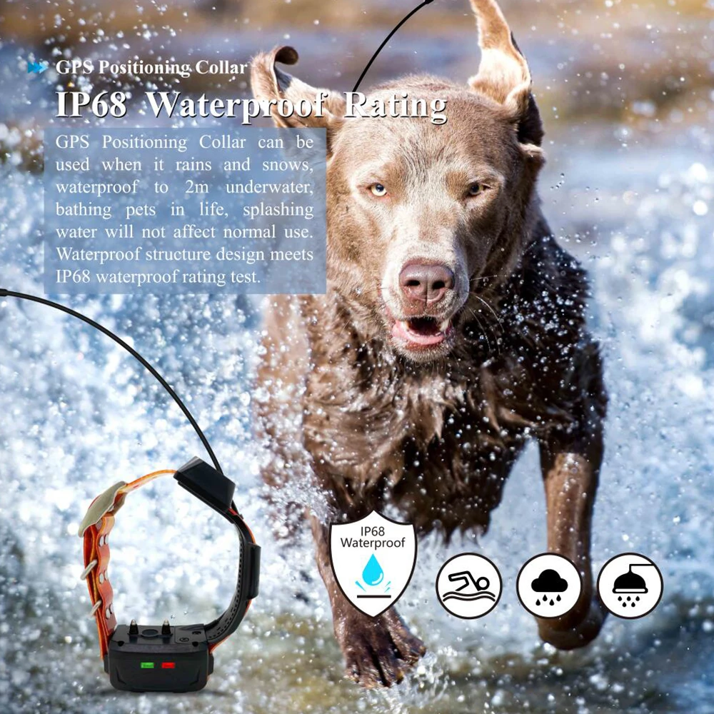 Waterproof Dog Gps Tracker Collar With Training For Hunting Without Sim Card Pet Gps Trackers For Pets