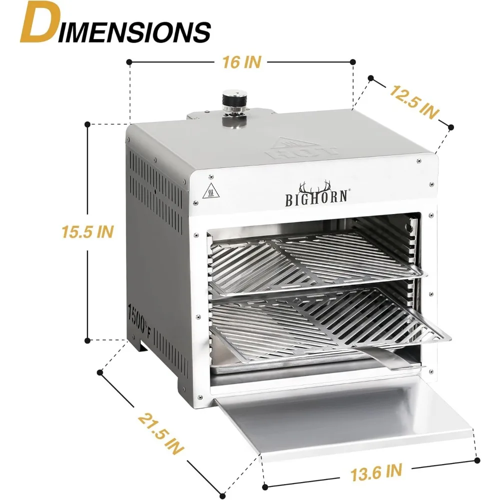 Infrared Grill Tabletop Broiler, Portable Propane Steak Cooker, Stainless Steel Outdoor BBQ Machine