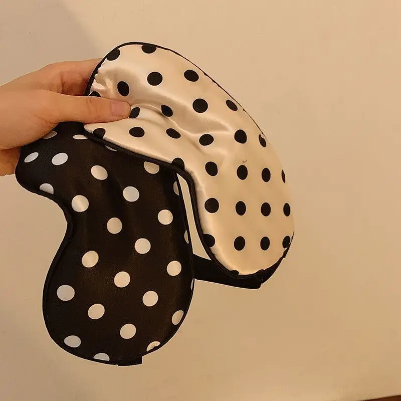 1PC New Polka Dot Adjustable Strap Sleep Eye Mask, Light Blocking, Breathable Eye Cover for Travel & Lunch Break Rest