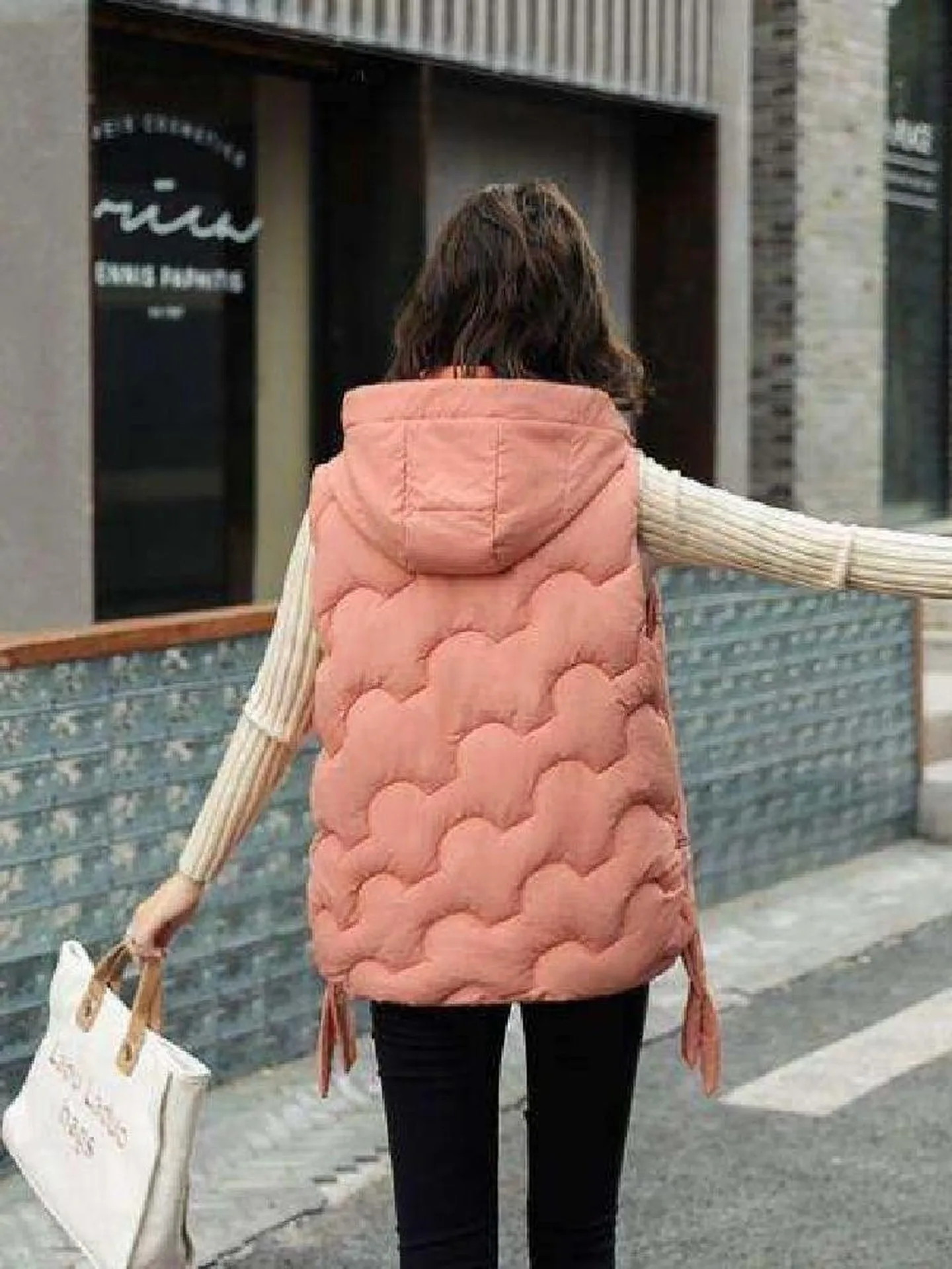 Slimming down Jaet Women's ort Padded Vest Loose Fit Korean Sle Outerwear Trendy Coat Casual Pants mid Low Waist