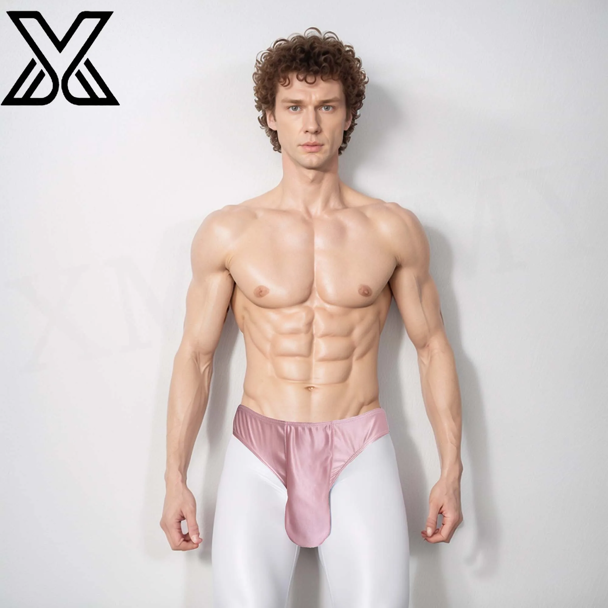 

XMJXMY Men's underwear sexy shiny soft door curtain pocket gay thong