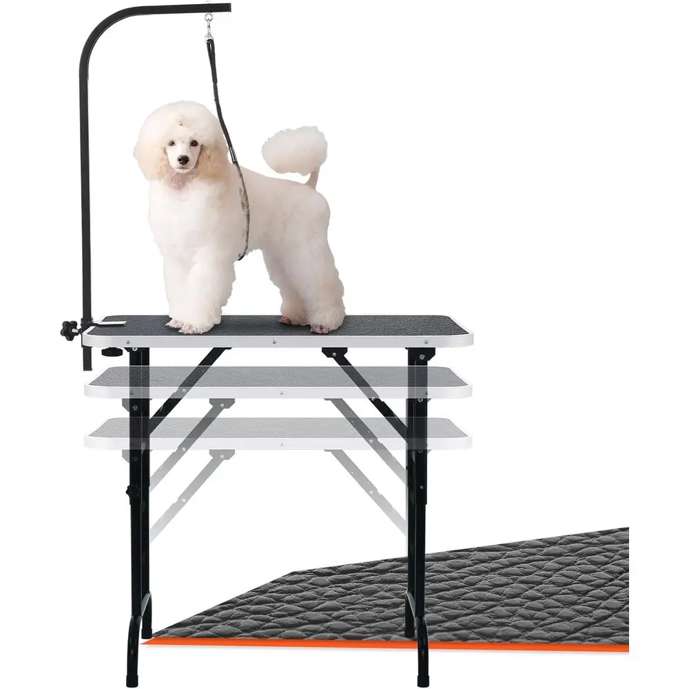

36-дюймовый регулируемый по высоте (33,8 дюйма) и складной стол для ухода за собаками с подлокотниками и петлей для ухода за собаками, кошками, ухода за домашними животными Ma