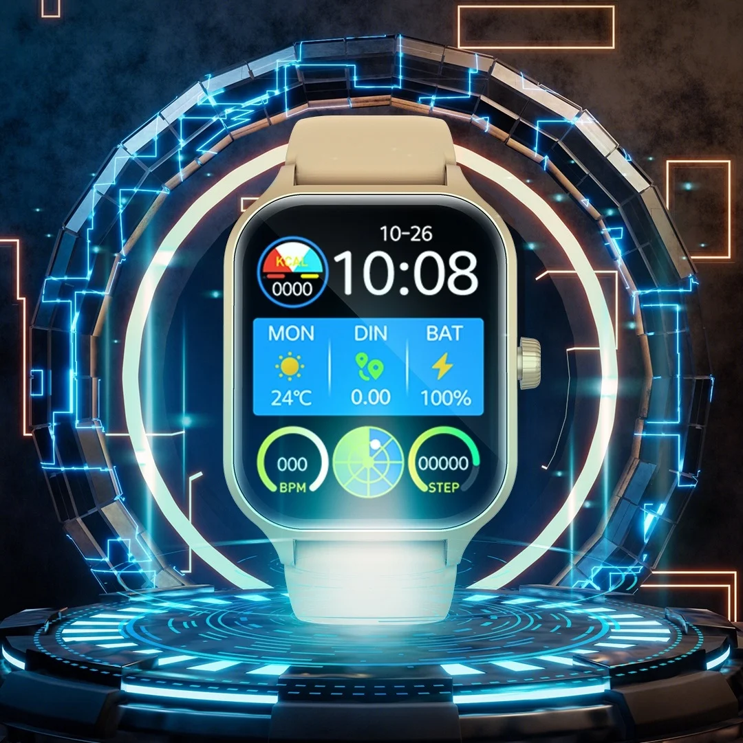 Smart Watch voor heren Dames Bluetooth-oproep Muziek afspelen Hartslag Bloeddrukmeter Outdoor-activiteiten Tracker