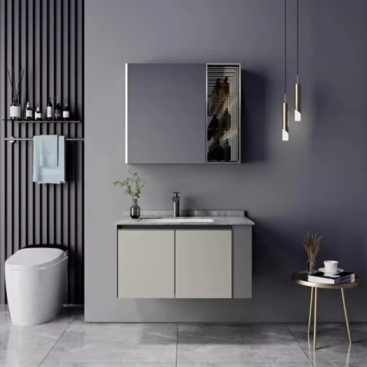 Wholesale Customized Modern Hotel Mirror Wall Mounted Bathroom Cabinet Mirror Vanity Sink