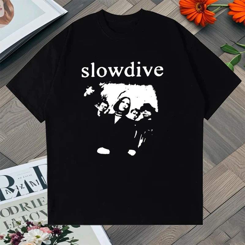 

Summer Slowdive Graphic T Shirt Printed Men Women Oversized Round Neck Tee shirt Fashion 100% Cotton Essentials Daily Casual Top