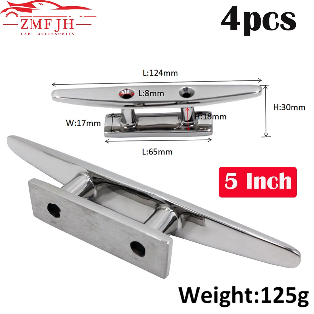 

4 шт./лот 5 дюймов, короткие ботинки на плоской подошве обеспечивают 316 нержавеющая сталь 2 отверстие лодки зажимы для морской лодки палубе канат галстуком-бабочкой яхта аксессуары