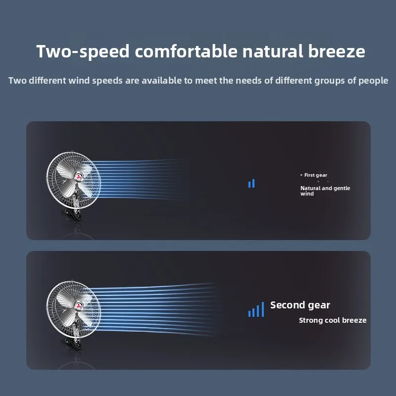 Car Double Head Fan 12V 24V Strong Wind Cooling Electric Fan for Van Small Truck
