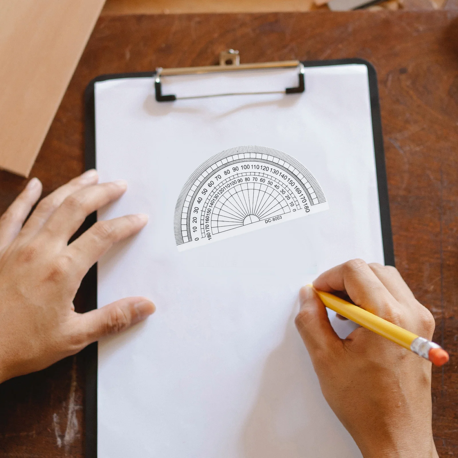 10 قطعة منقلة بلاستيكية شفافة سميكة 180 درجة مسطرة رسم الرياضيات للمدرسة والمكتب والواجبات المنزلية هدية منقلة