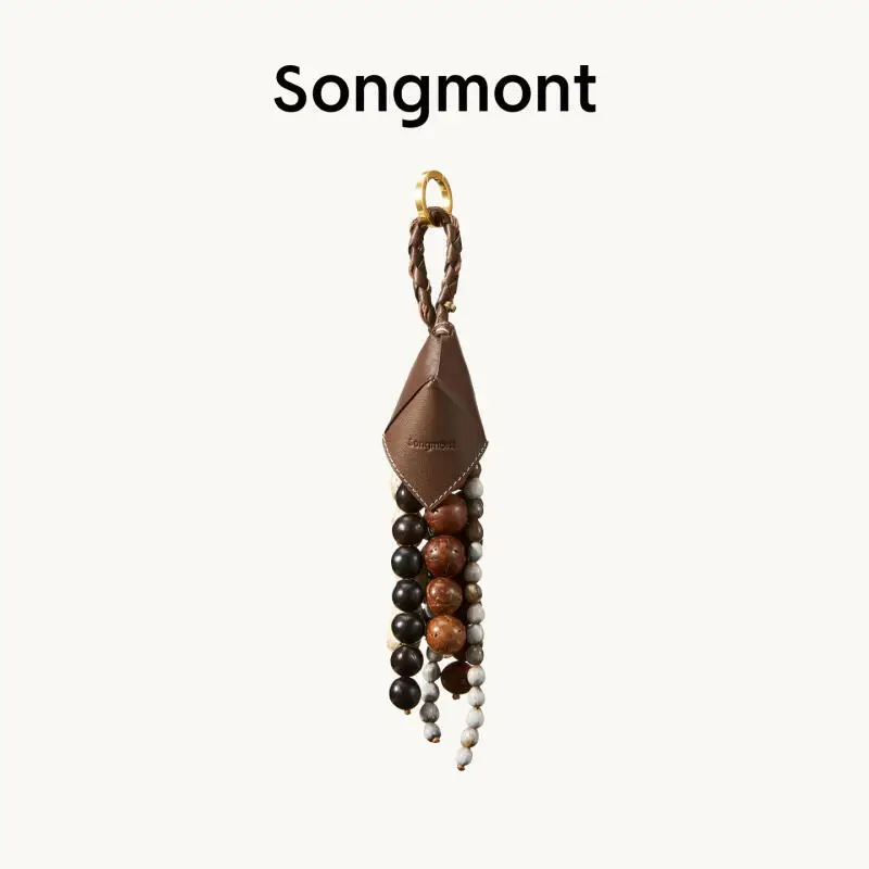 

Songmont, натуральная сумка с семенами бодхи, очаровательный кожаный аксессуар ручной работы, регулируемый ремешок, богемный стиль, натуральная веревка с семенами желаний