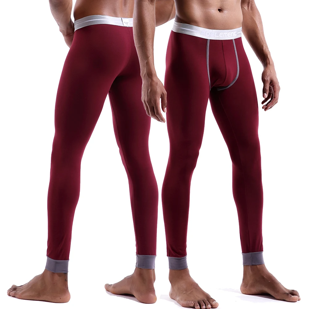 

1pc Men's long Johns single-piece thin tight-fitting underpants line pants thermal pants slim cotton woolen pants autumn